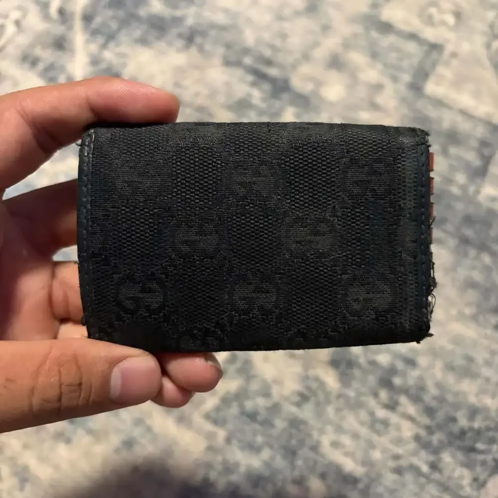 Gucci Black GG Canvas and Leather 6 Hook Key Holder Case
